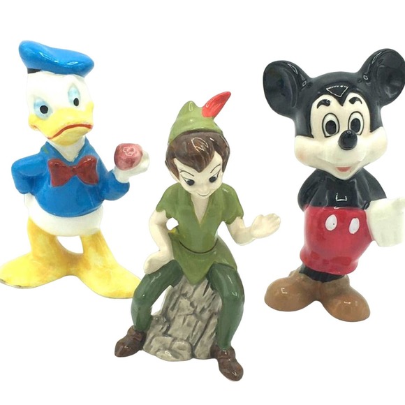 VTG DISNEY Porcelain Figures Mickey Mouse OR Donald Duck  JAPAN - Picture 1 of 9
